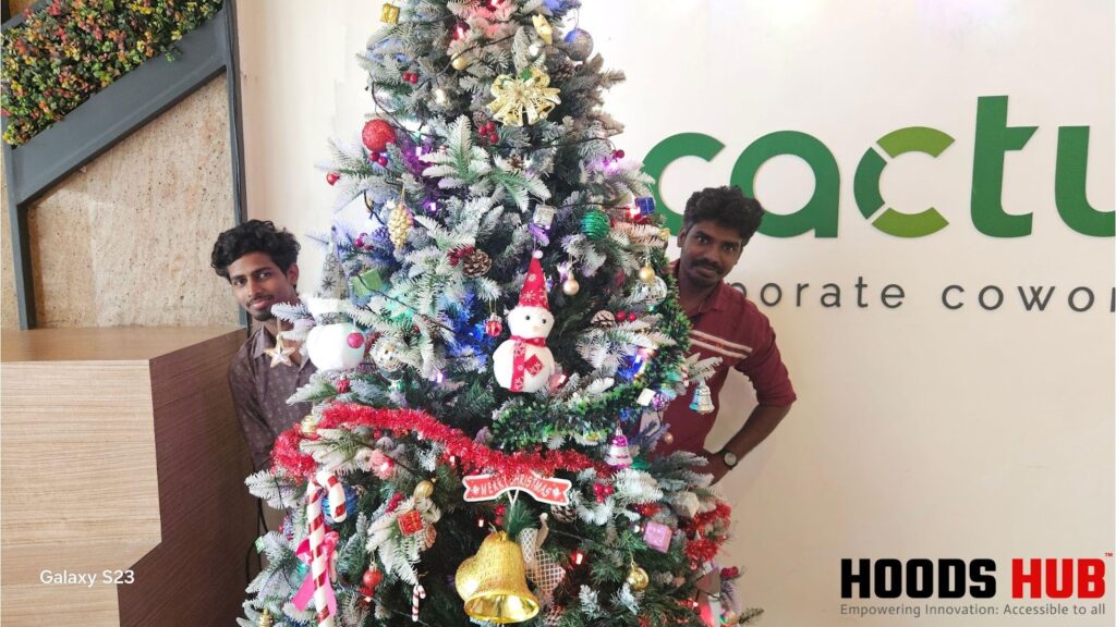 Hoods Hub Christmas Party - All Fun! Hoods Hub team all smiles during their festive office holiday party